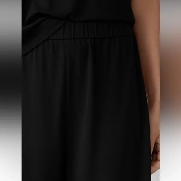 NWT Eileen Fisher Stretch Jersey Knit Pleated Straight Pant - Picture 3 of 8